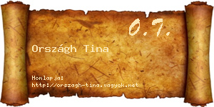 Országh Tina névjegykártya
